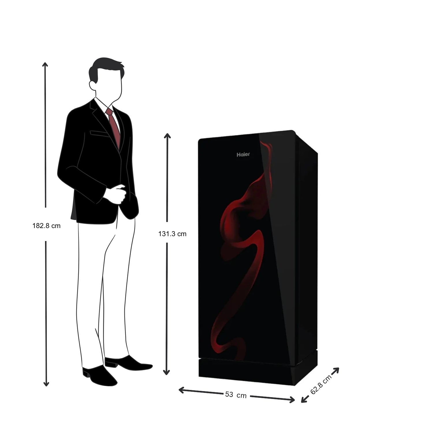 Haier 190L 3 Star Direct Cool Single Door Refrigerator (HRD-2103PSG-P) –  Spiral Glass Finish - Image 4 - Buy Online at Chera Home Junction Coimbatore