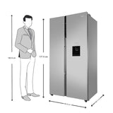 Haier 596L Side-by-Side Refrigerator (HRS-682SWDU1) – Shiny Steel Finish