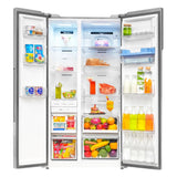 Haier 596L Side-by-Side Refrigerator (HRS-682SWDU1) – Shiny Steel Finish