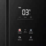 Haier HRB-600KGU1 3 Star 520 L Side by Side Refrigerator - Black Glass