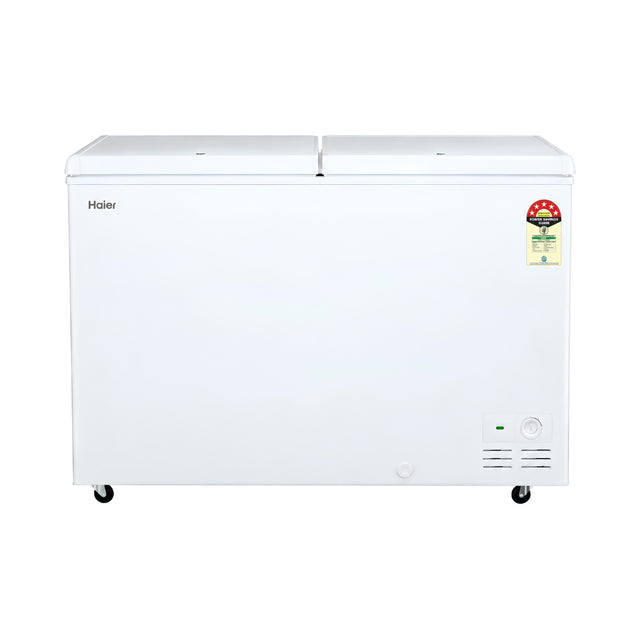 Haier HFC-355DPW5 Double Door Convertible Freezer 355 L – White_Front View