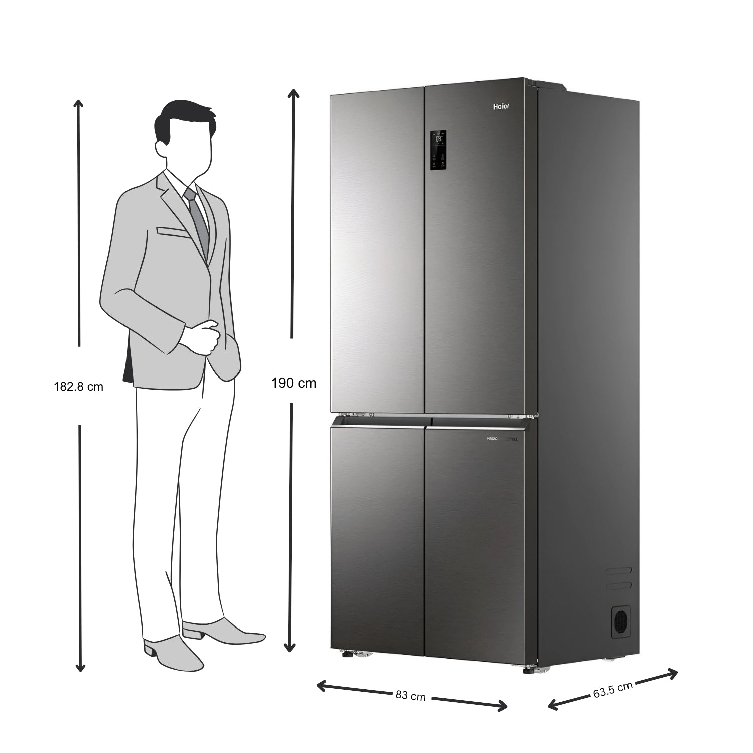 Haier HRB-600IS 520L Side-by-Side Refrigerator –  Stainless Steel Finish_5
