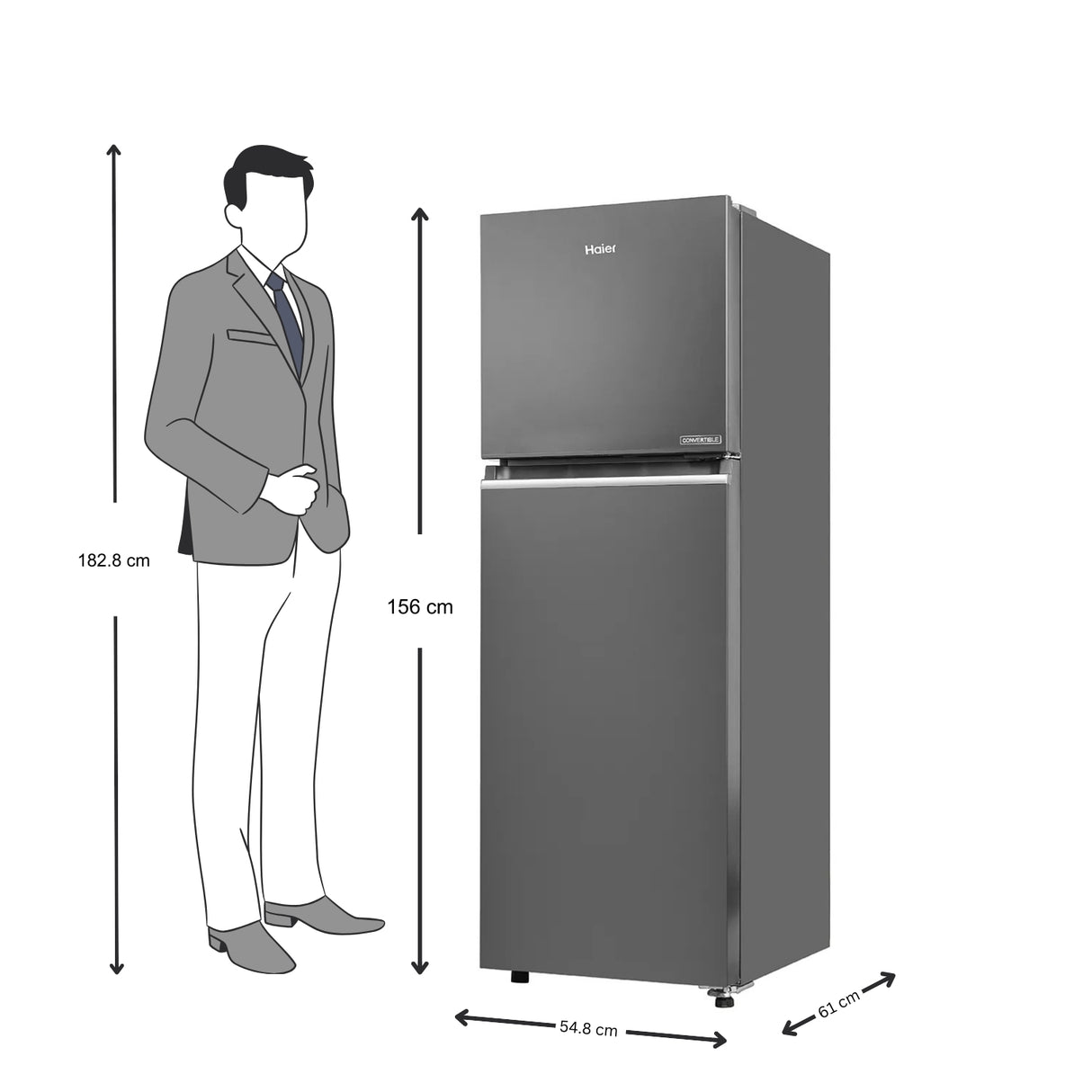 Haier HRF-2902IBGB-P 2 Star 240 L Frost-Free Double Door Refrigerator - GE Black_5