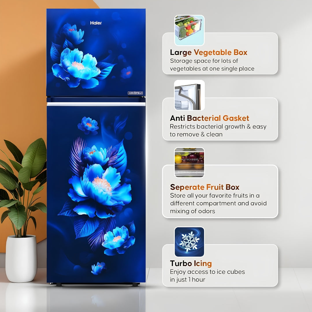 Haier HRF-2902ICMCA-P Double Door Refrigerator 240 L - Marine Carnation_Feature_2
