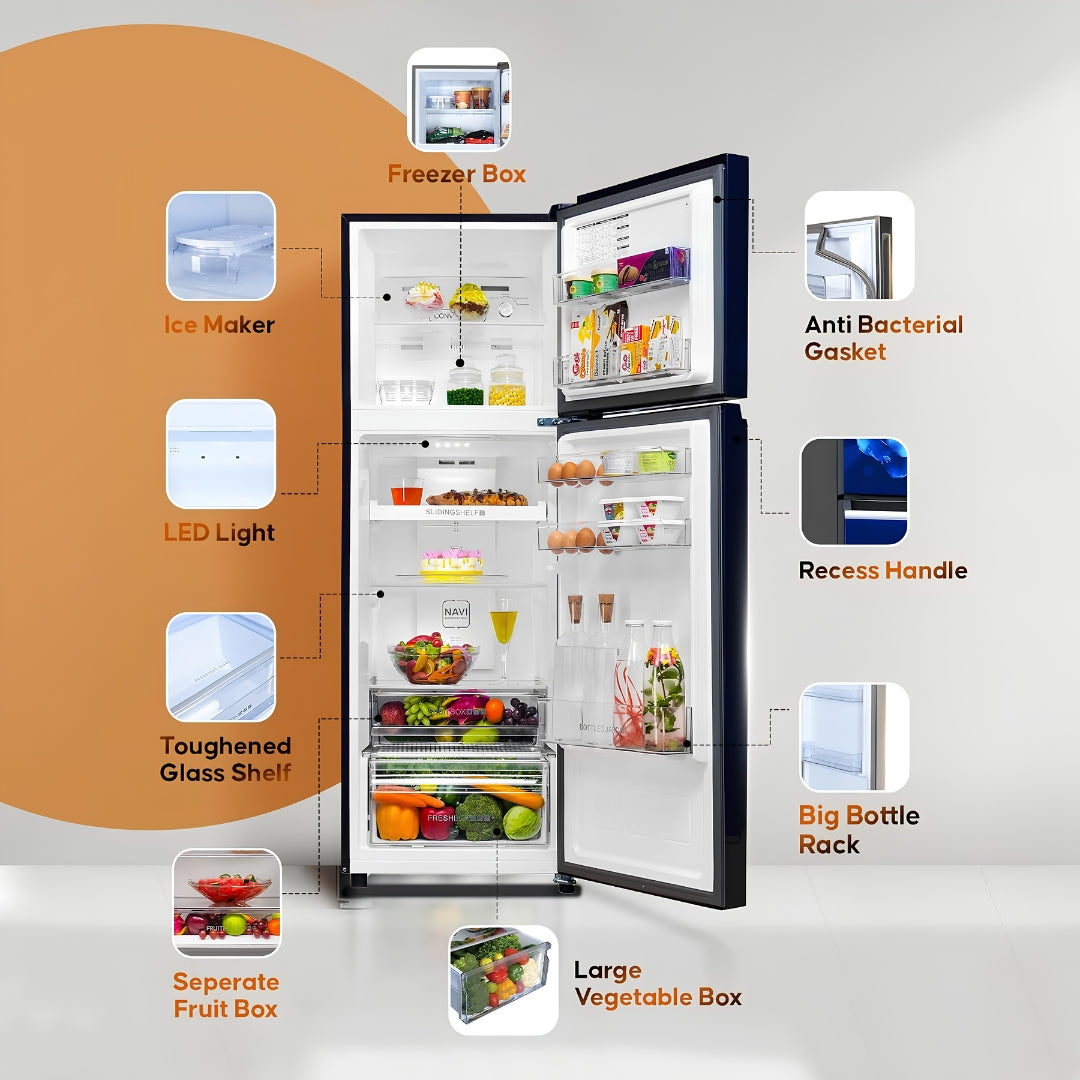 Haier HRF-2902ICMCA-P Double Door Refrigerator 240 L - Marine Carnation_Feature_4