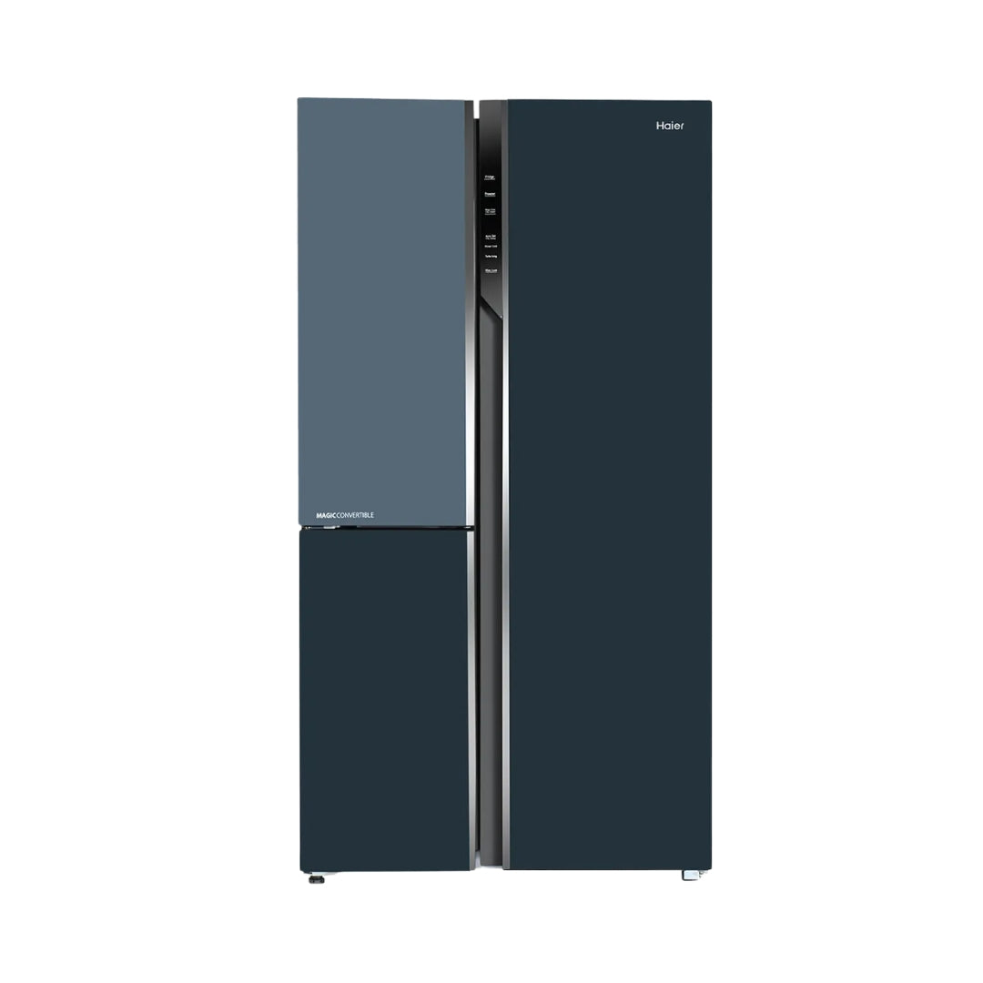 Haier HRT-683GOGU1 Three Door Vogue Side by Side Refrigerator 598 L - Grey Onyx Glass_Front View