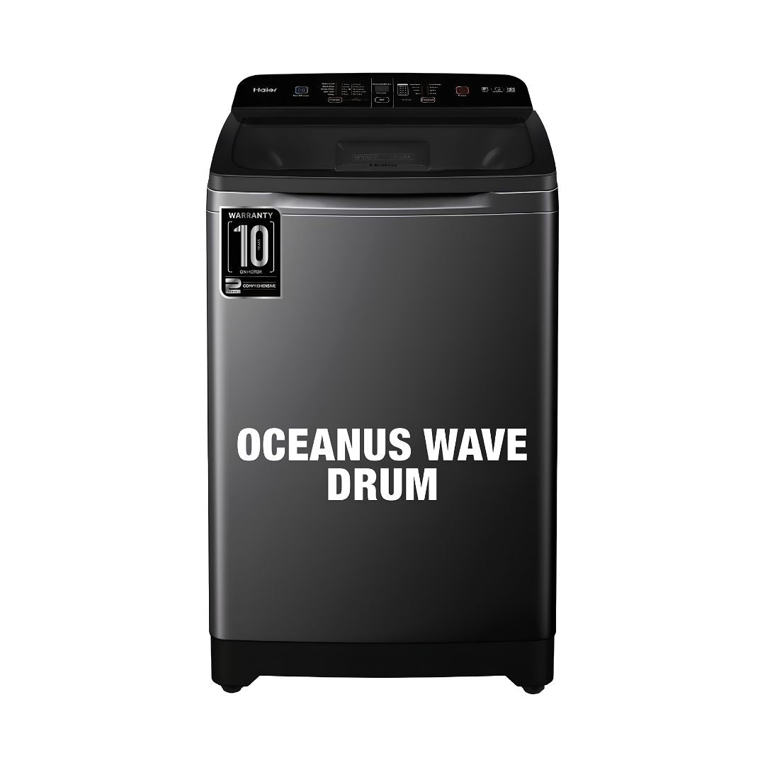 Haier HSW80-678ES8 Fully Automatic Top Load Washing Machine 9 Kg - Dark Jade Silver_Front View