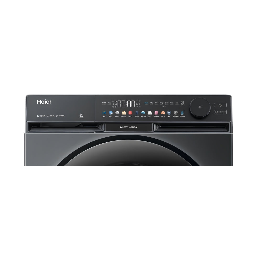 Haier HW120-DM14F9PBKU1 Fully Automatic Front Load Washing Machine 12 Kg -Black_Control View
