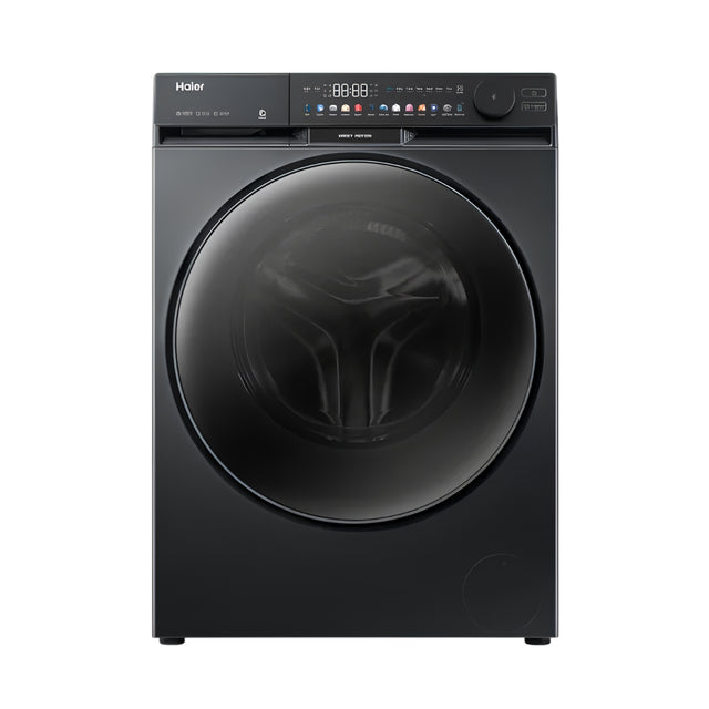 Haier HW120-DM14F9PBKU1 Fully Automatic Front Load Washing Machine 12 Kg - Black_Front View
