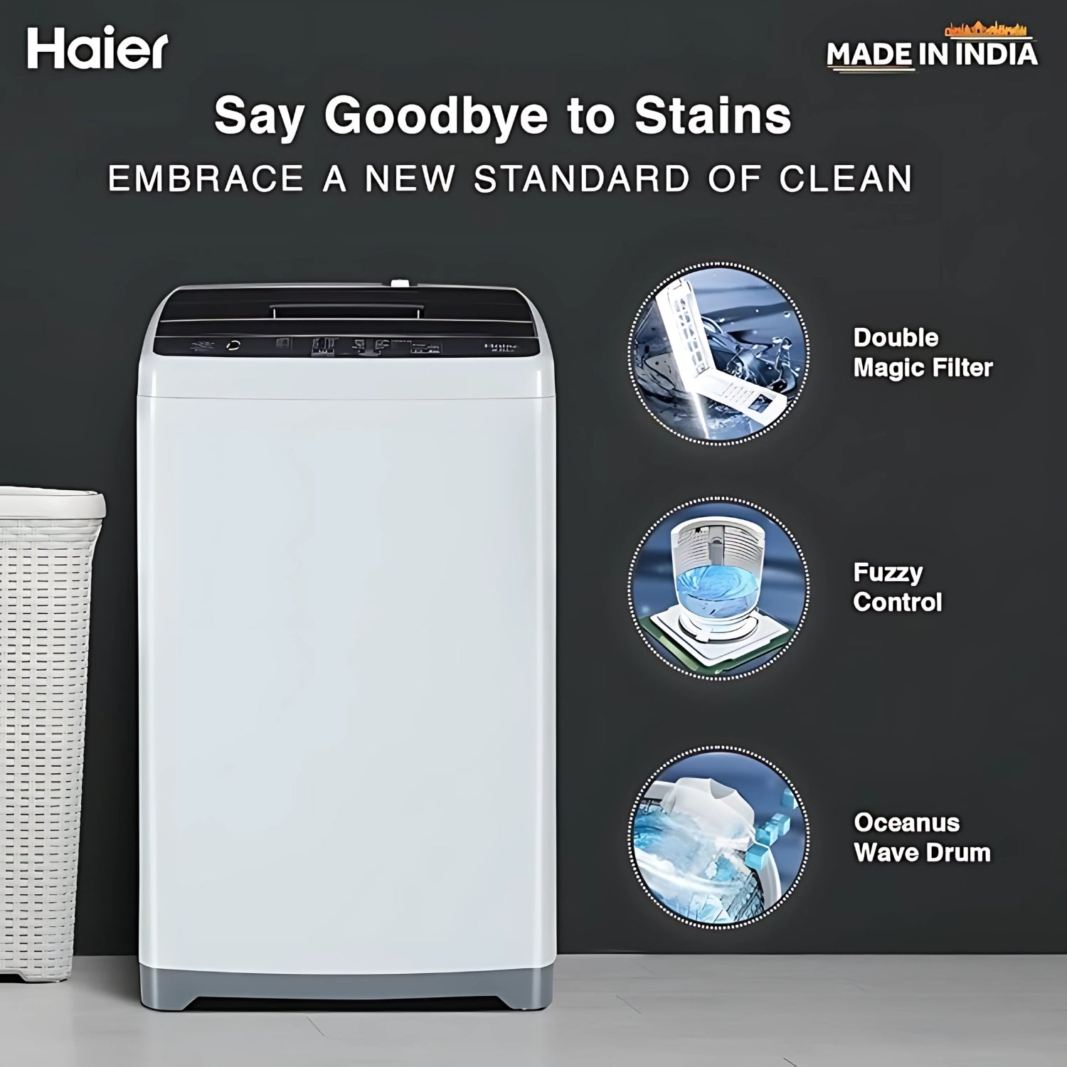 Haier HWM65-1269S5DB Fully Automatic Top Load Washing Machine  6.5 Kg - Moonlight Grey_2