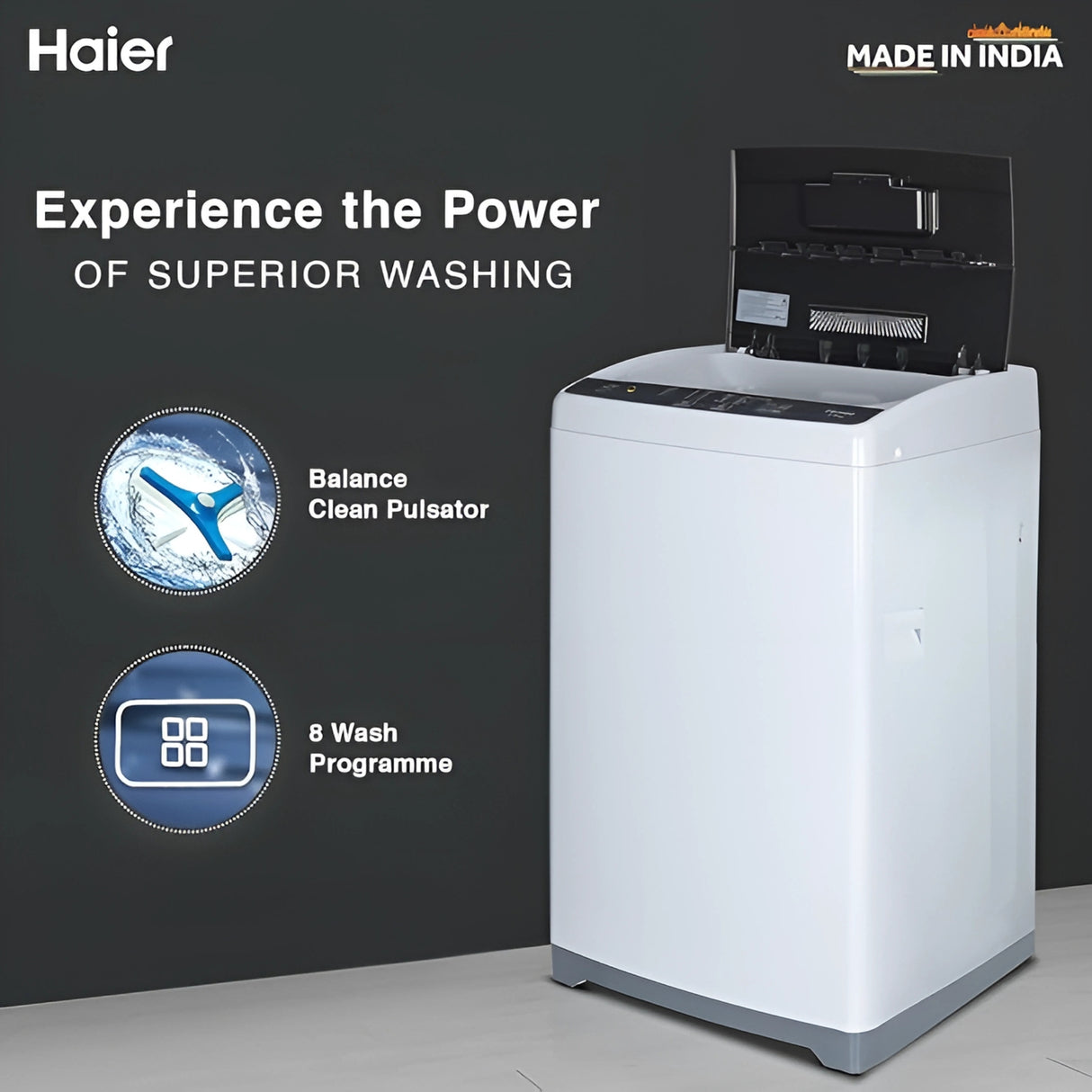 Haier HWM65-1269S5DB Fully Automatic Top Load Washing Machine  6.5 Kg - Moonlight Grey_3