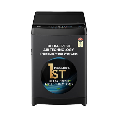 Haier HWM80-310BKN Fully Automatic Top Load Washing Machine 8 Kg - Black_Front View