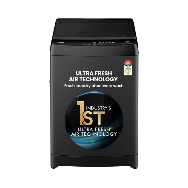 Haier HWM80-310BKN Fully Automatic Top Load Washing Machine 8 Kg - Black_Front View