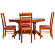 Hamilton Glass Top 4-Seater Dining Set - Teak Finish_1
