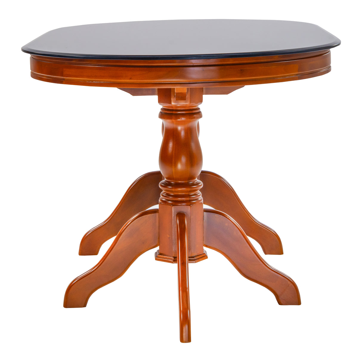 Hamilton Oval Glass Top Dining Table 4 Seater - Teak Finish_3