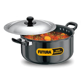 Hard Futura Anodised Cook-n-Serve Stewpot with SS Lid 5 L – Black
