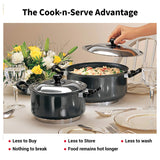 Hard Futura Anodised Cook-n-Serve Stewpot with SS Lid 5 L – Black