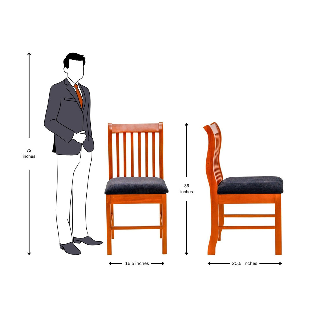 Havana Stylish Dining Chair - Teak Finish_5