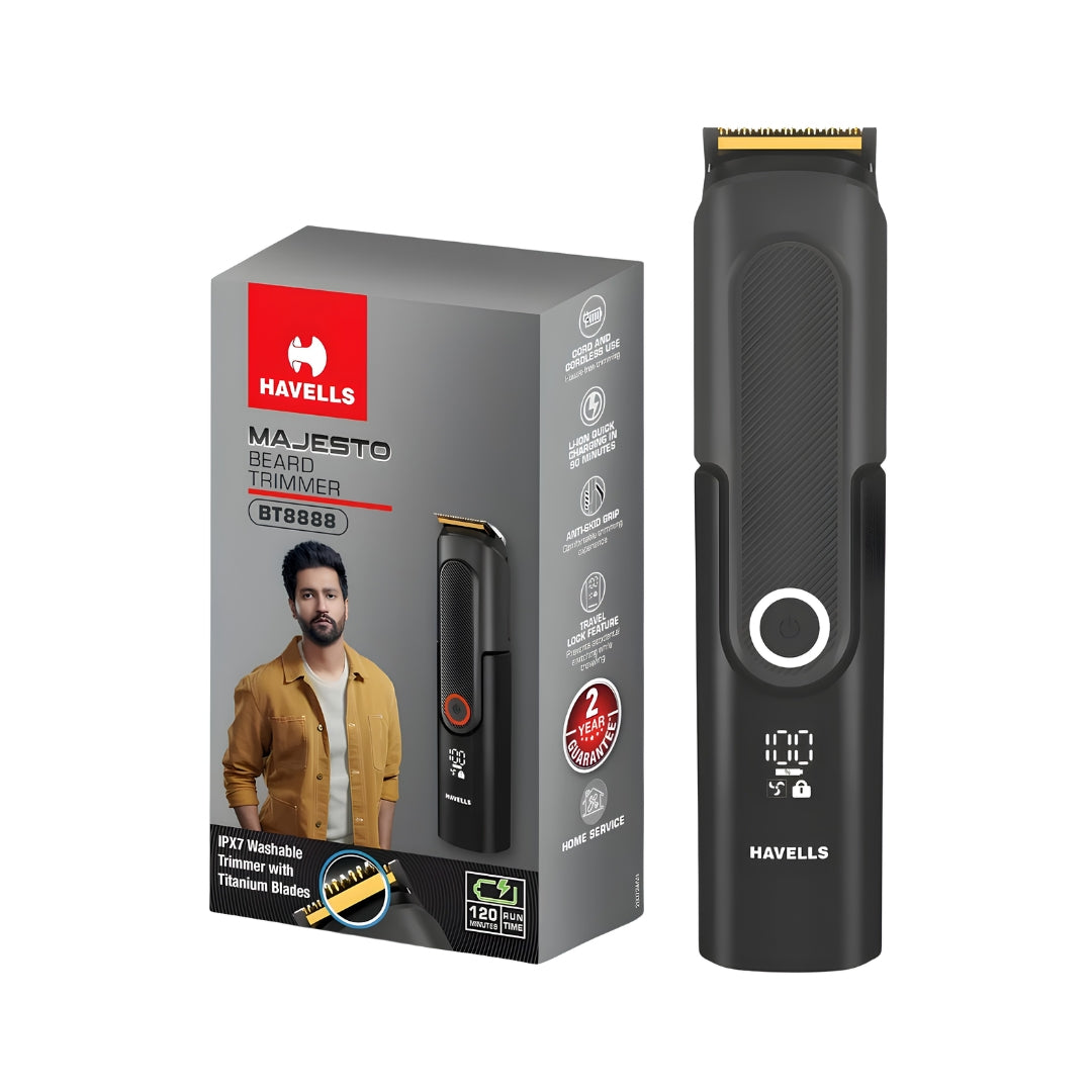 Havells BT 8888 Beard Trimmer - Black_Front View