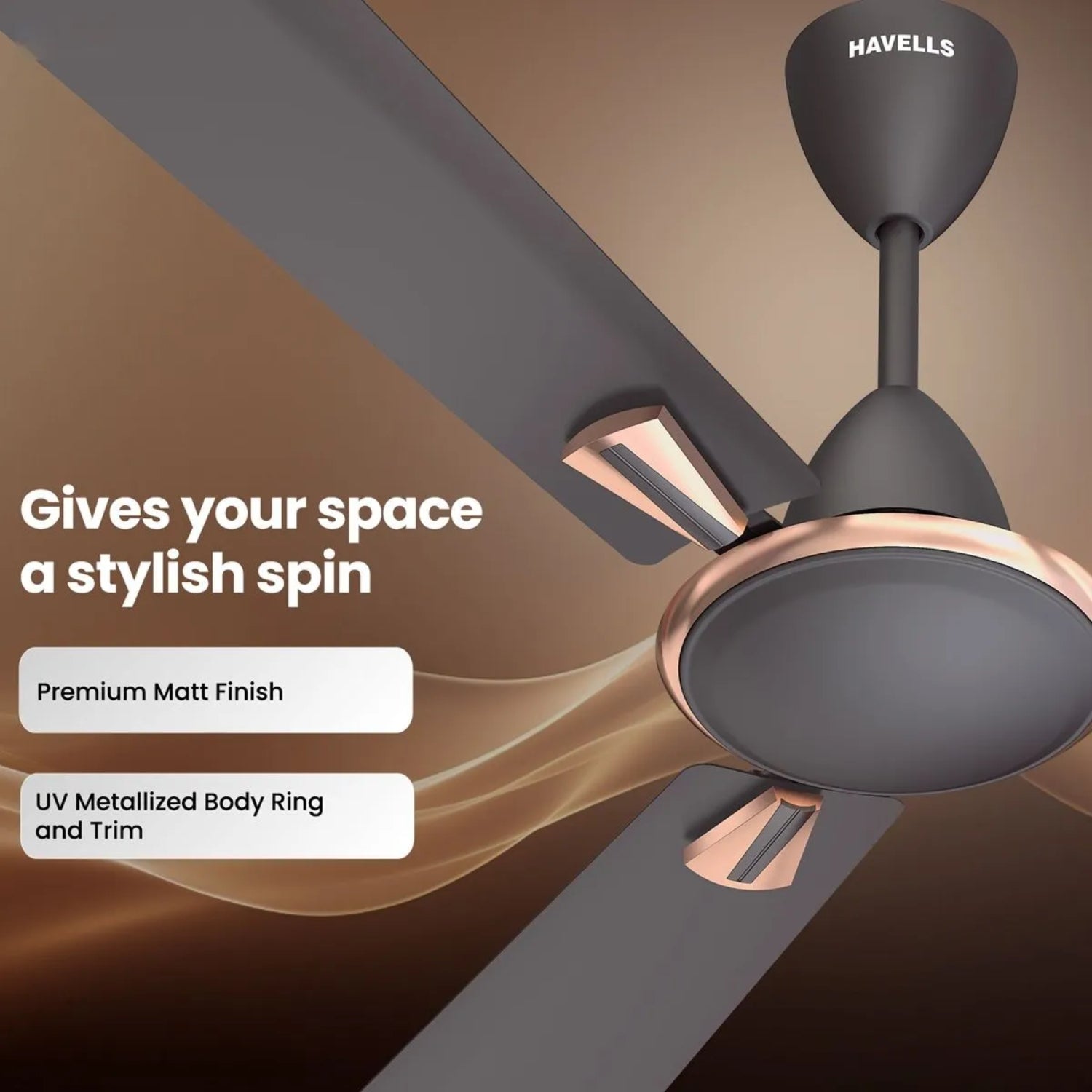 Havells Quick Air Ceiling Fans 1200 mm - Smoke Brown_2