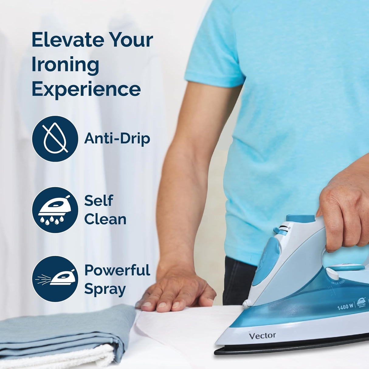 Havells Vector Steam Iron 1400 Watts - Blue_2