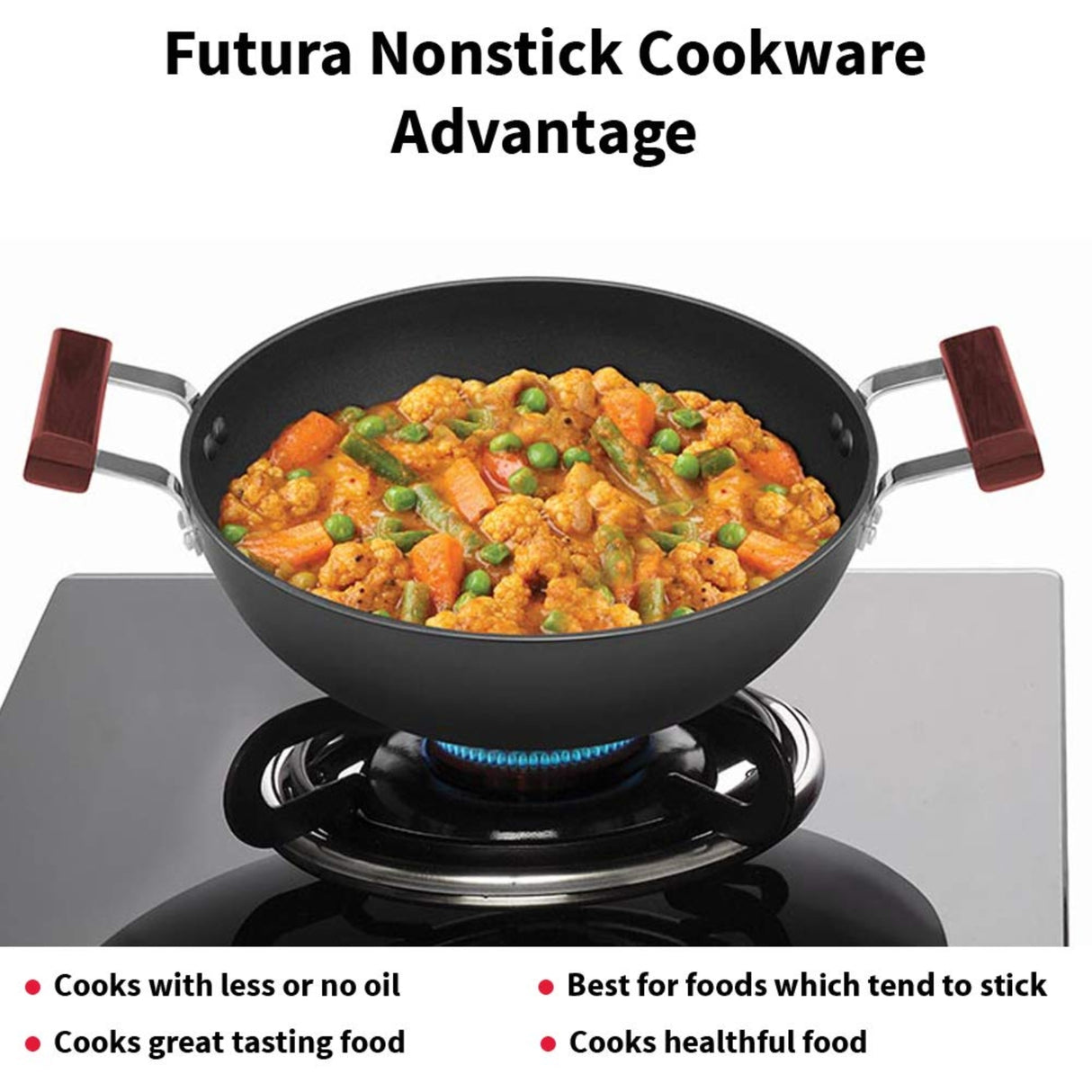 Hawkins Futura Deep Kadai With SS Lid 3.5 L - Black