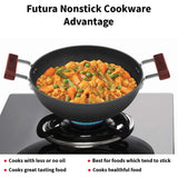Hawkins Futura Deep Kadai With SS Lid 3.5 L - Black