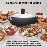 Hawkins Futura Deep Kadai With SS Lid 3.5 L - Black