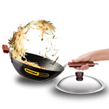 Hawkins Futura Non-Stick Wok With SS Lid 3L - Black