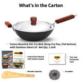 Hawkins Futura Non-Stick Wok With SS Lid 3L - Black