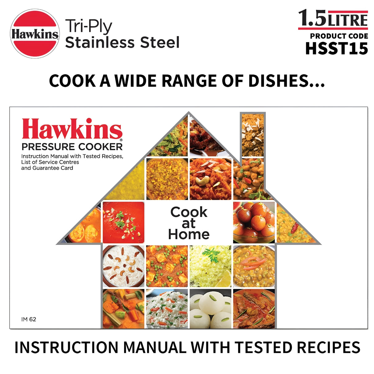 Hawkins Tri-Ply SS Pressure Cooker 1.5L