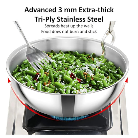 Hawkins SS Triply Metro Kadai (Tasla) 5L