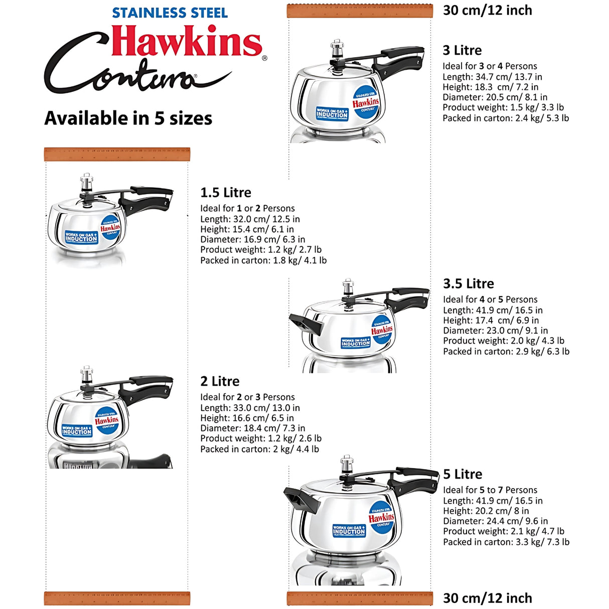 Hawkins Contura SS Pressure Cooker 2L