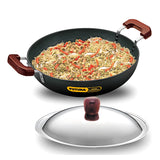 Hawkins Futura Deep Fry Pan with SS Lid 36cm - Black