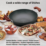 Hawkins Futura Deep Fry Pan with SS Lid 36cm - Black