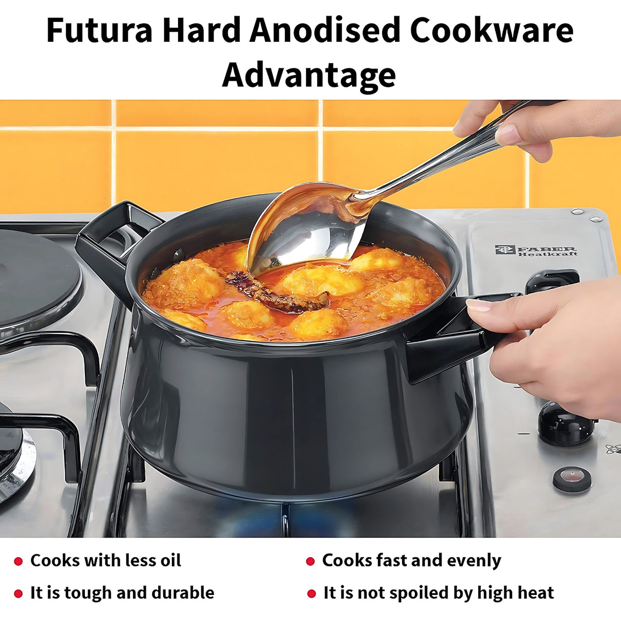 Hawkins Futura HA Nonstick Cookware with Lid 3 L - Black