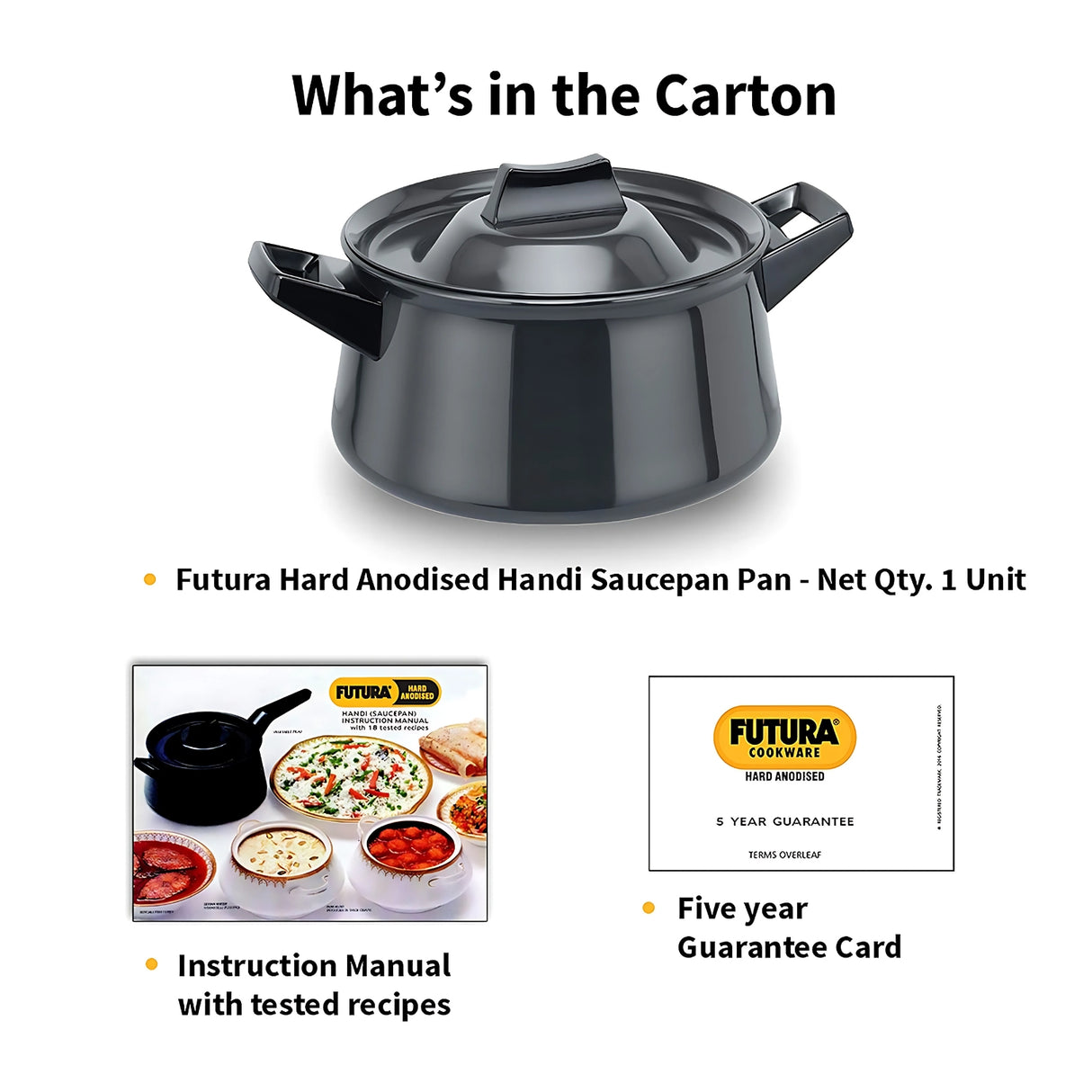 Hawkins Futura HA Nonstick Cookware with Lid 3 L - Black