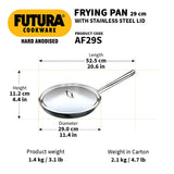 Hawkins Futura Hard Anodised Frying Pan with SS Lid 29 cm – Black