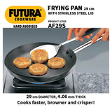 Hawkins Futura Hard Anodised Frying Pan with SS Lid 29 cm – Black
