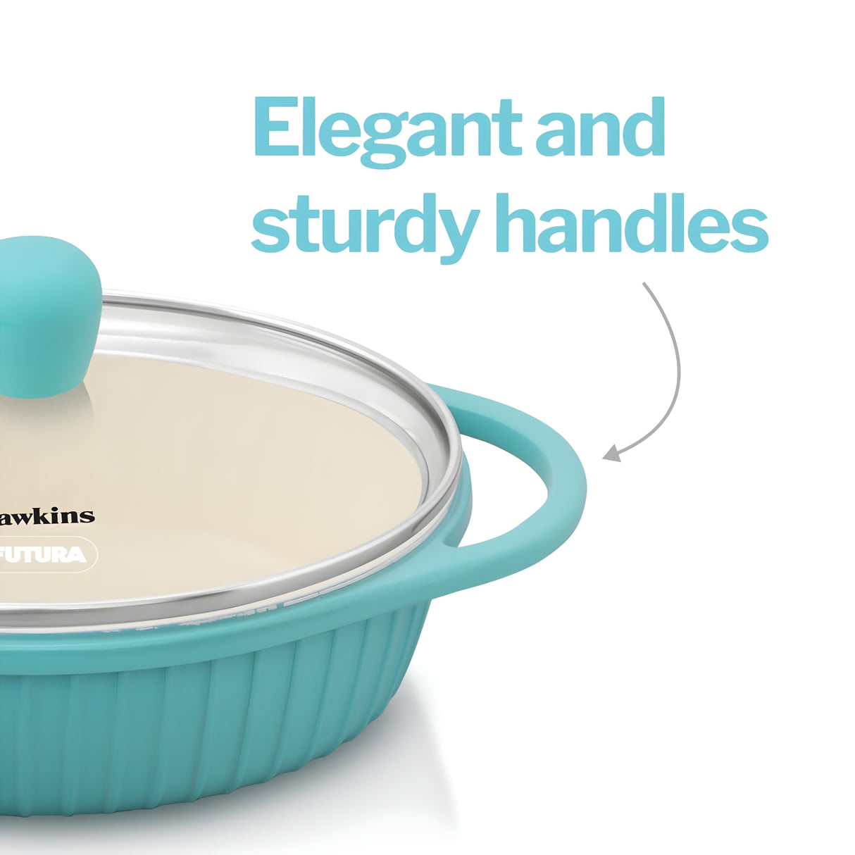 Hawkins Aqua Ceramic C n S Baby Casserole with Glass Lid 3 Piece Gift Set (UBCGP) 1.25 L - Crystal Blue_3