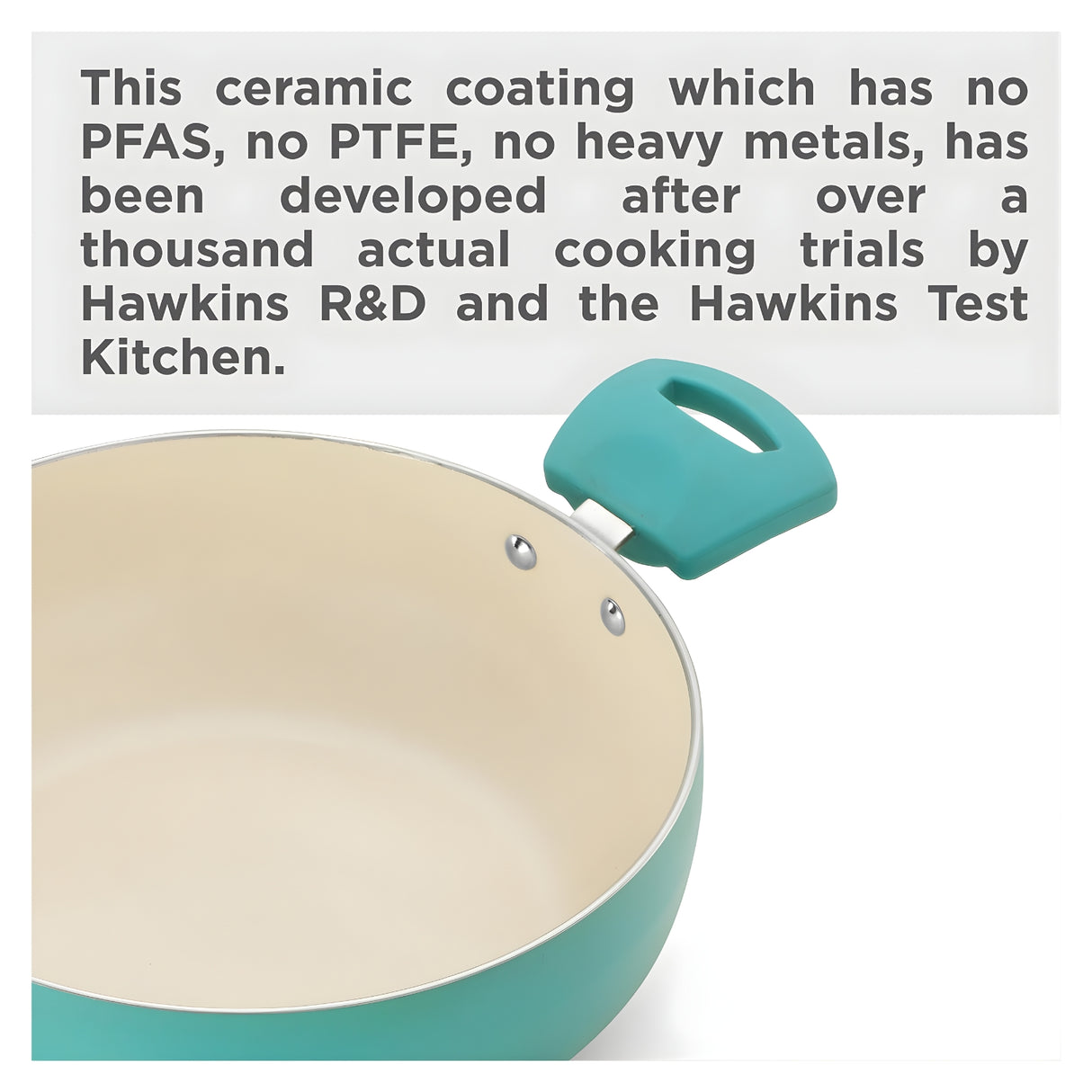Hawkins Aqua Die Cast Cook n Serve Casserole with Glass Lid (IUC30G) 3 L \ 26 cm - Aqua Blue_6