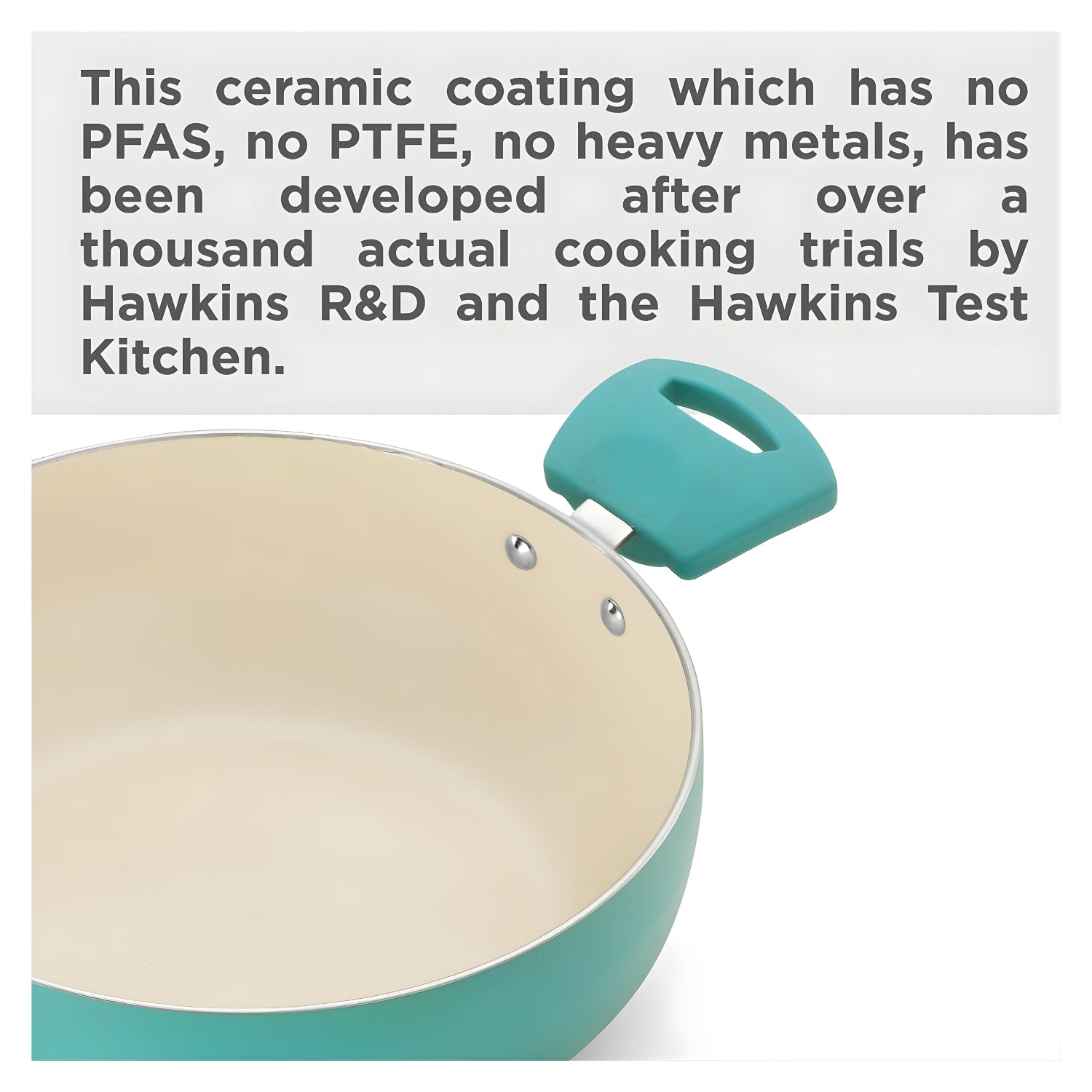 Hawkins Aqua Die Cast Cook n Serve Casserole with Glass Lid (IUC30G) 3 L \ 26 cm - Aqua Blue_6