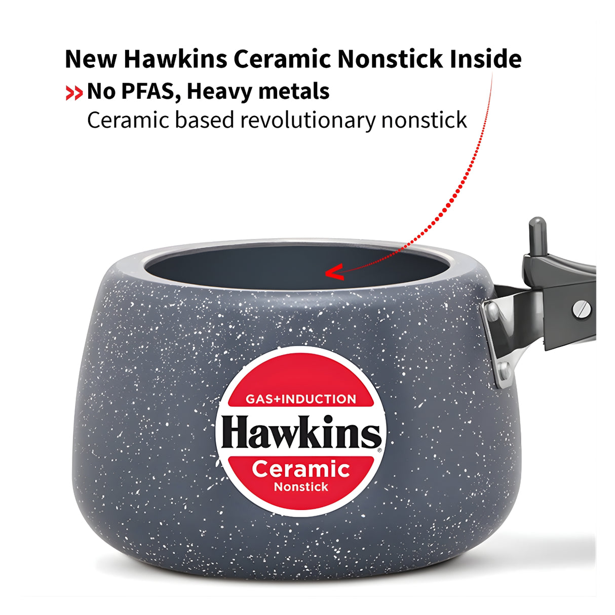 Hawkins Ceramic Nonstick Pressure Cooker (ICC30) 3 L - Grey_7