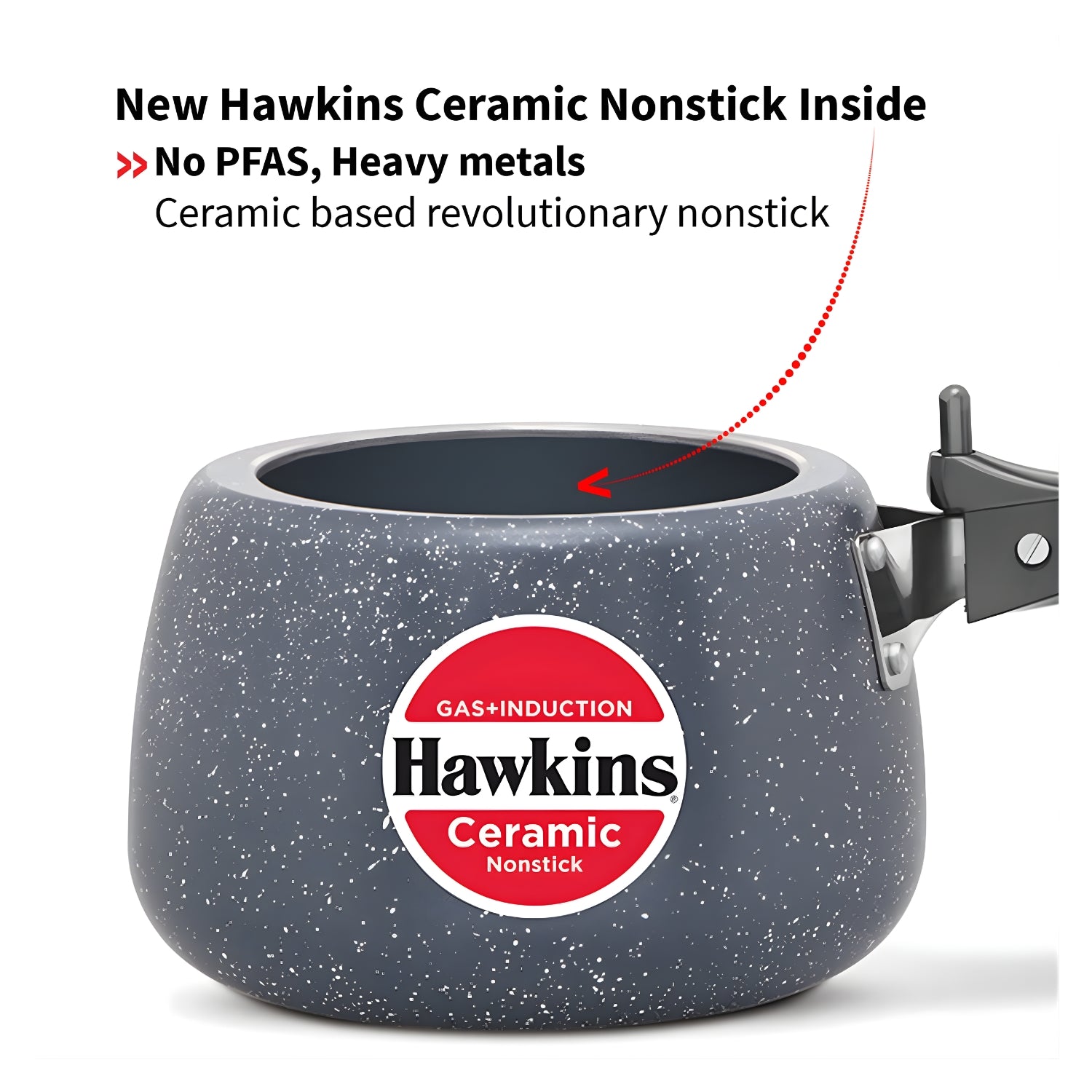 Hawkins Ceramic Nonstick Pressure Cooker (ICC30) 3 L - Grey_7