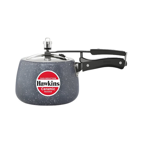 Hawkins Ceramic Nonstick Pressure Cooker (ICC30) 3 L - Grey_Front View