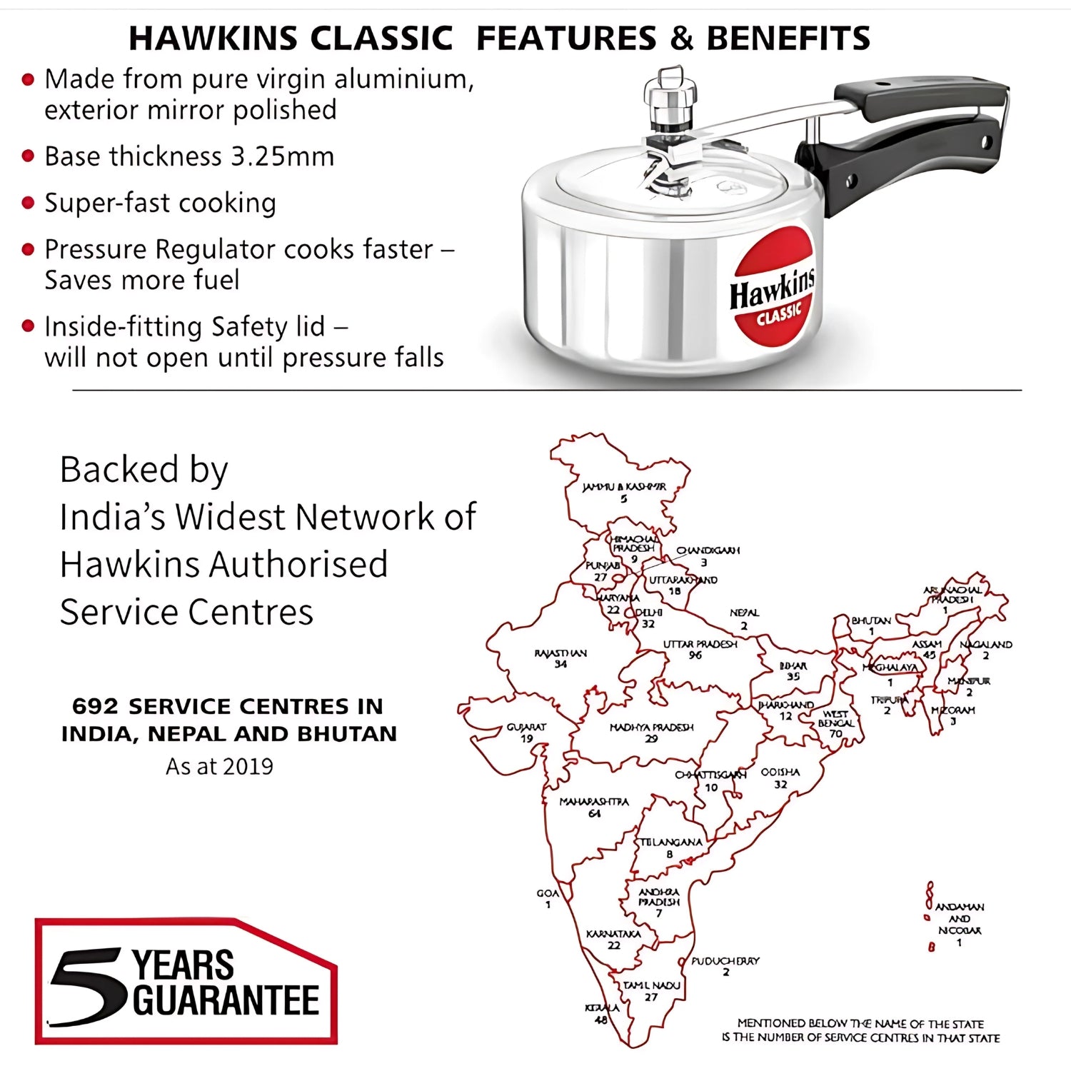 Hawkins Classic Aluminium Pressure Cooker (CL15) 1.5 L_3