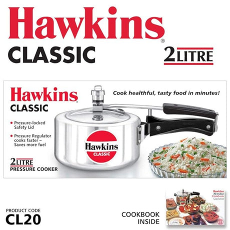 Hawkins Classic Aluminium Pressure Cooker (CL20) 2 L_2