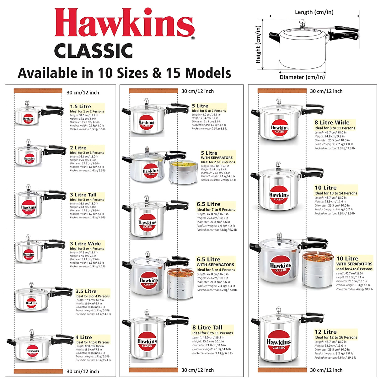 Hawkins Classic Aluminium Pressure Cooker (CL20) 2 L_6