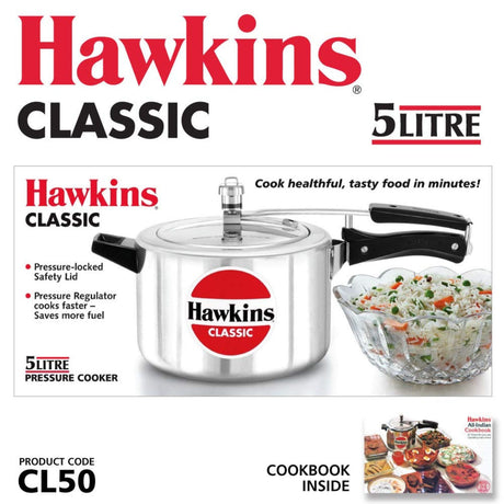 Hawkins Classic Aluminium Pressure Cooker (CL50) 5 L_2