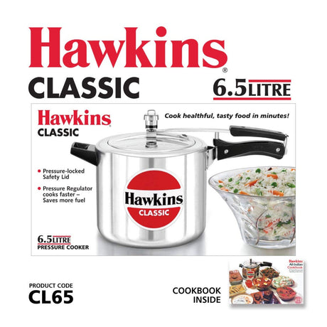 Hawkins Classic Aluminium Pressure Cooker (CL65) 6.5 L_2
